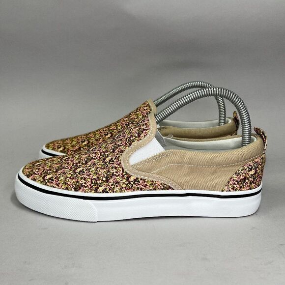 Women's Size 7 Yellow‎ Floral Slip On Sneakers - Picture 4 of 12